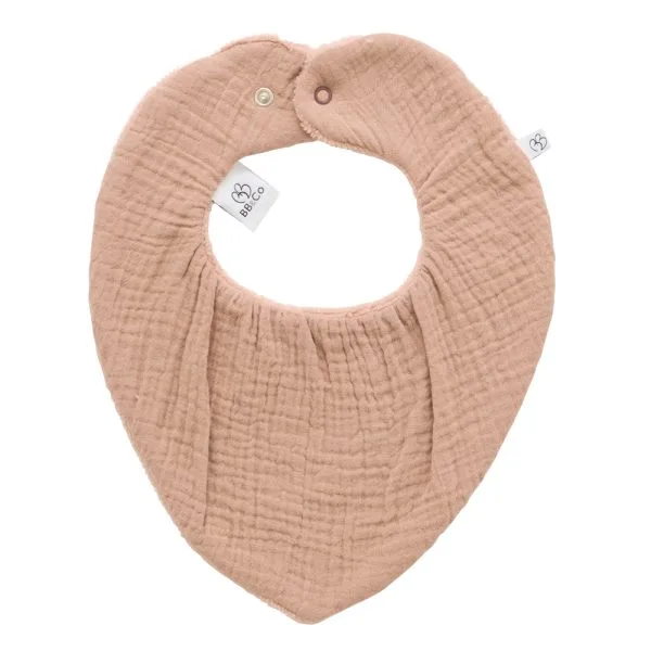 Bavoir-bandana réversible bambou / gaze de coton Mocha
