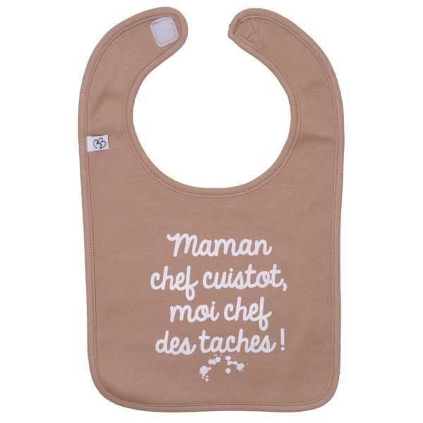 Bavoir "Maman chef cuistot" Mocha