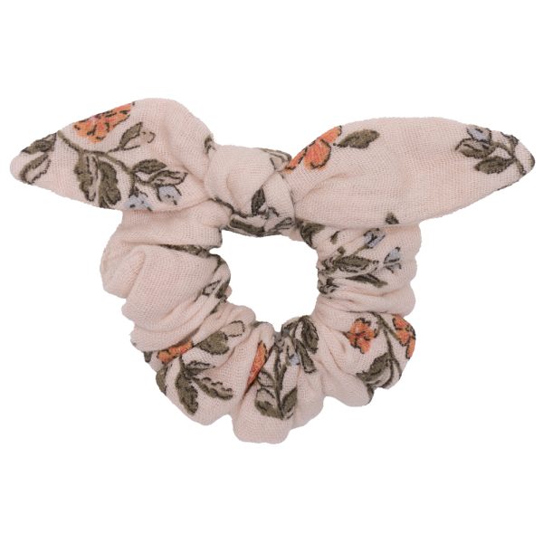 Chouchou avec nœud - imprimé fleurs