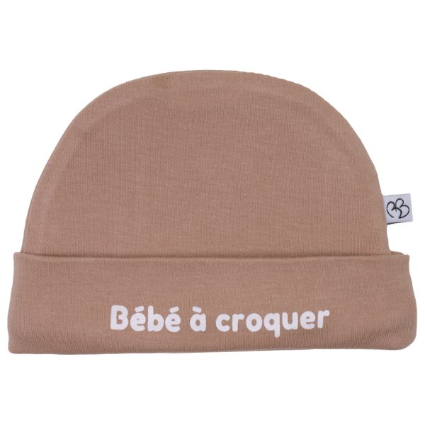 Bonnet bébé naissance "Bébé à croquer" Mocha