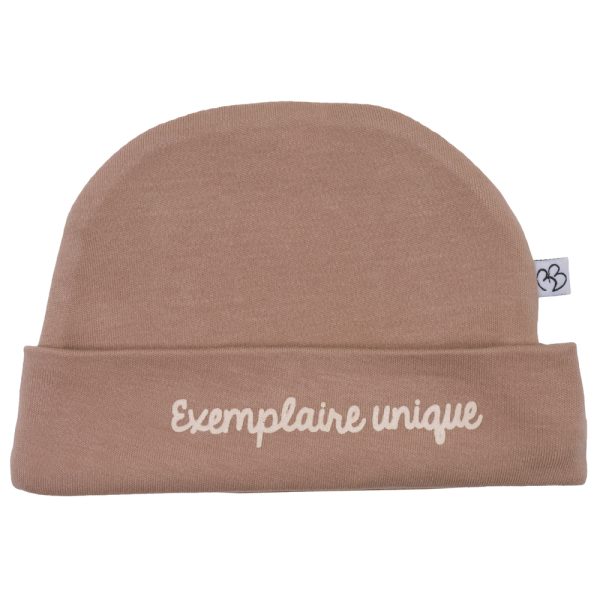 Bonnet bébé naissance "Exemplaire unique" Mocha