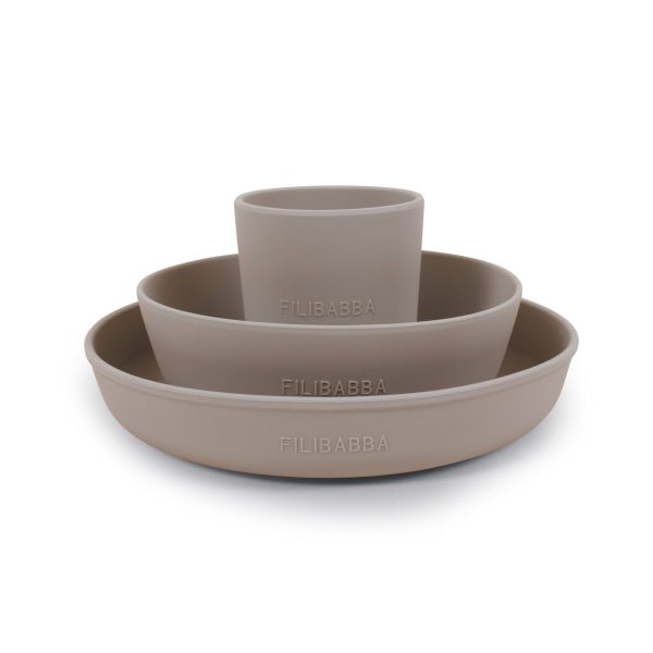 Filibabba - Coffret repas en silicone - Taupe