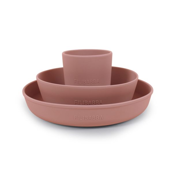 Filibabba - Coffret repas en silicone - Rose