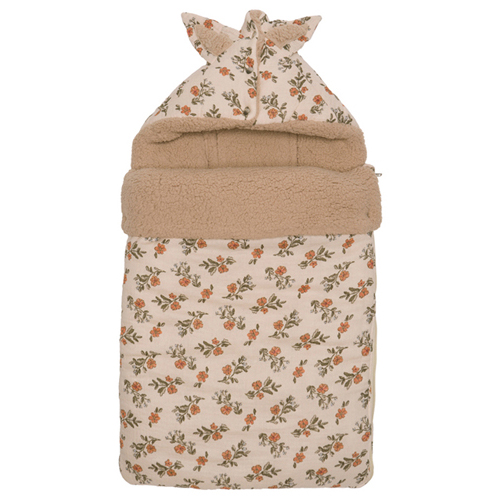 Nid d’ange imprimé fleurs doublé sherpa