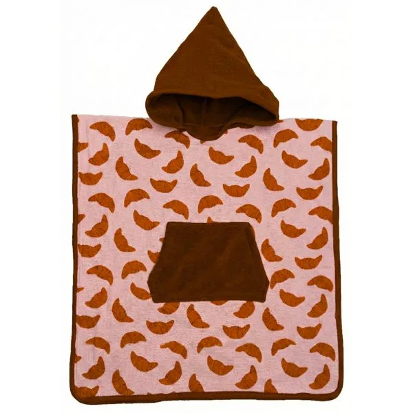 Poncho de bain bambou & gaze de coton (3/5A) croissants
