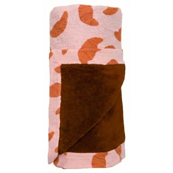 Serviette de plage bambou & gaze de coton toffee/ croissants
