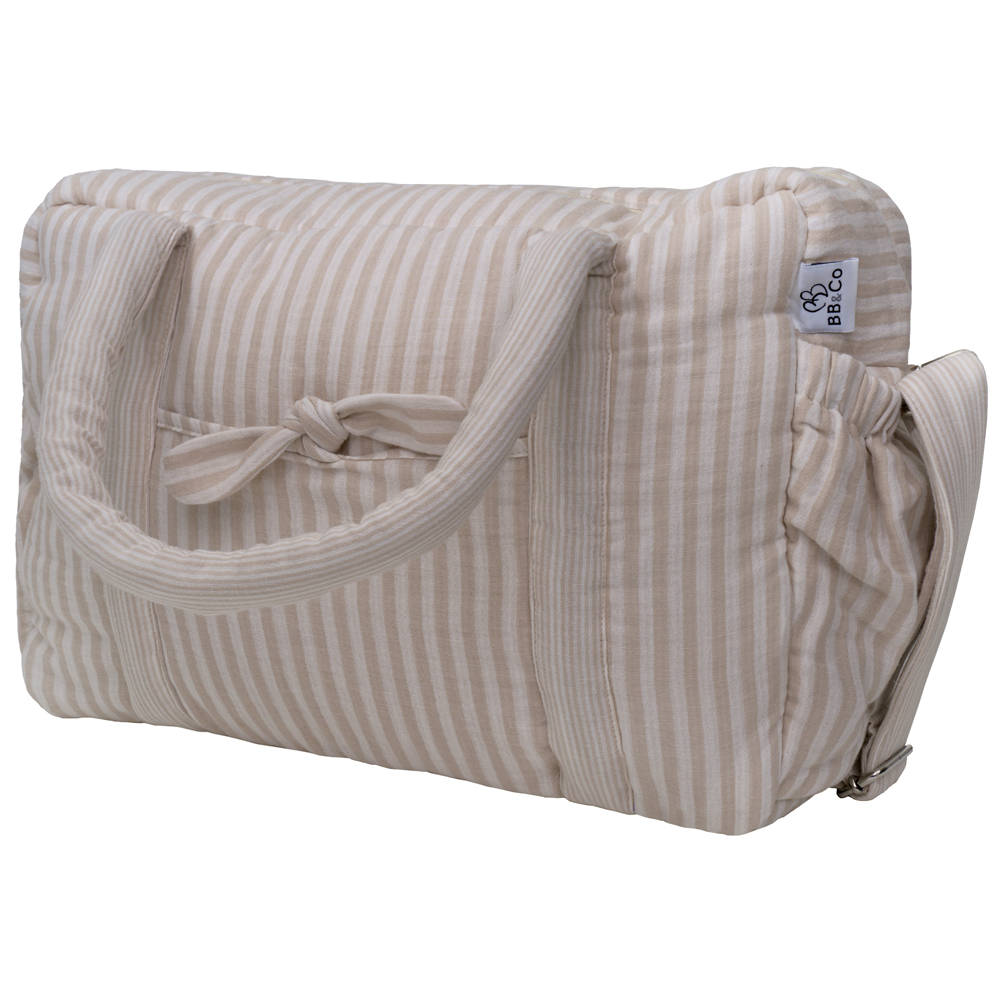 Sac à langer en gaze de coton rayé galet – Image 2