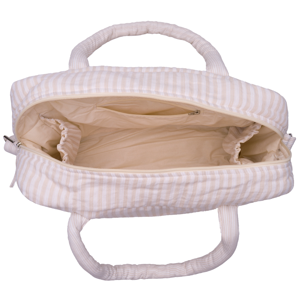 Sac à langer en gaze de coton rayé galet – Image 3