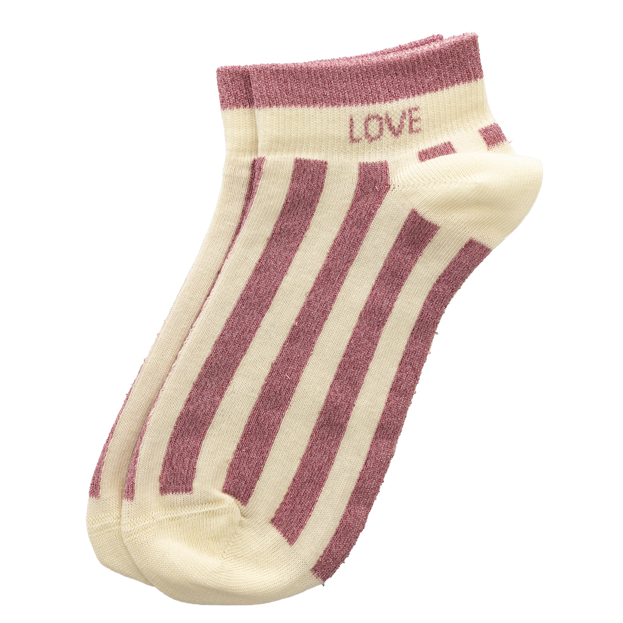 Chaussettes sneakers féminines avec mot "LOVE"