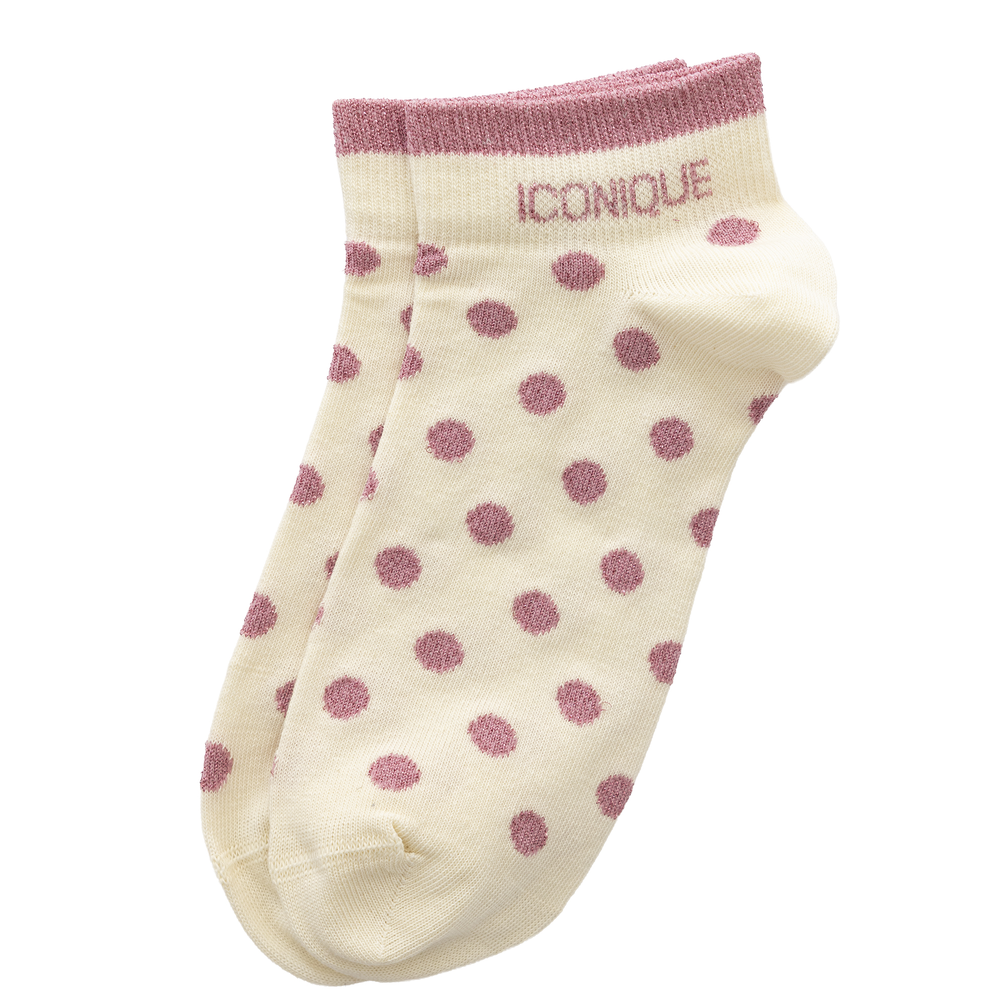 Chaussettes sneakers féminines avec mot "ICONIQUE"