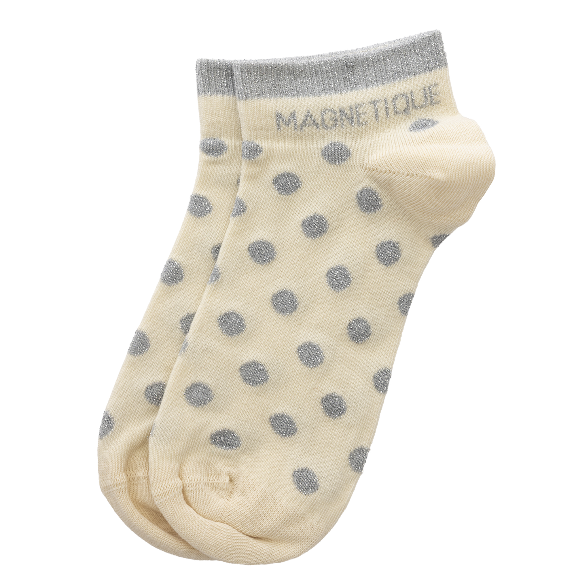 Chaussettes sneakers féminines avec mot "MAGNÉTIQUE"