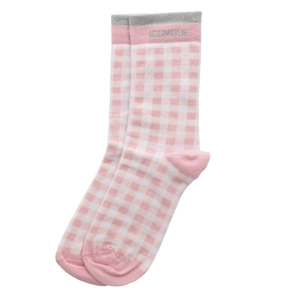 Chaussettes hautes féminines avec mot "ICONIQUE"