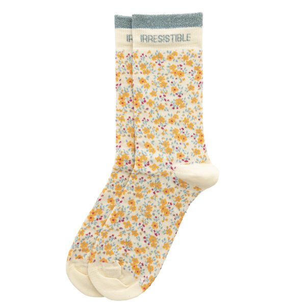 Chaussettes hautes féminines avec mot "IRRÉSISTIBLE"