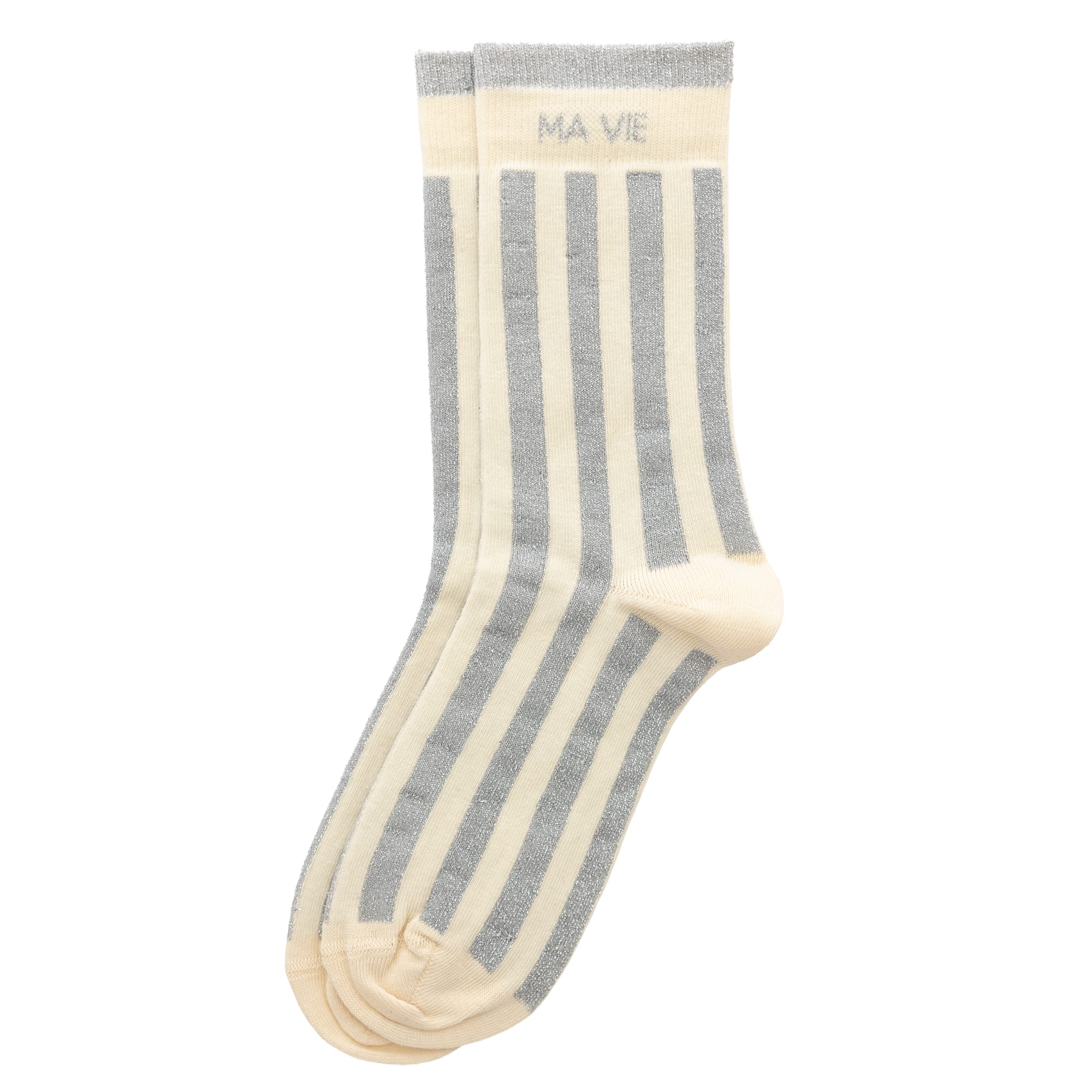 Chaussettes hautes féminines avec mot "MA VIE"