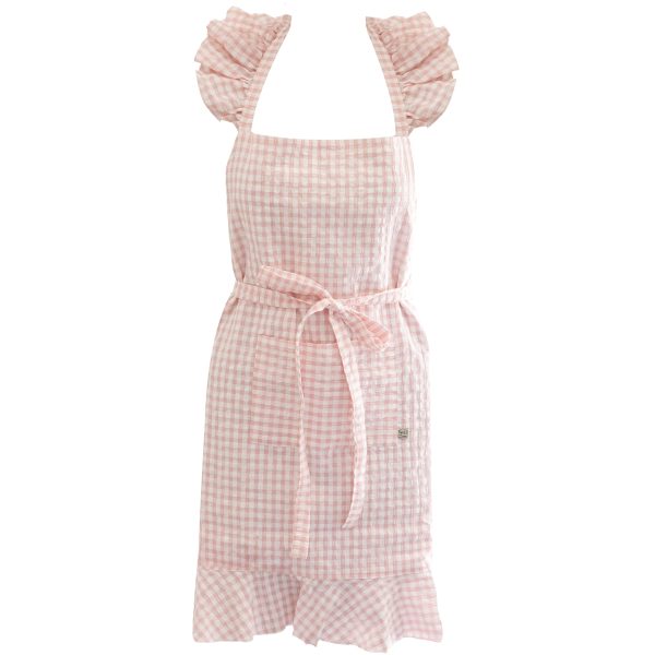 Tablier de cuisine féminin vichy rose