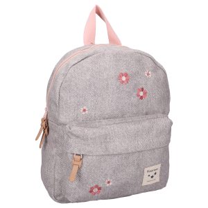 Sac à dos kidzroom gris fleurs roses