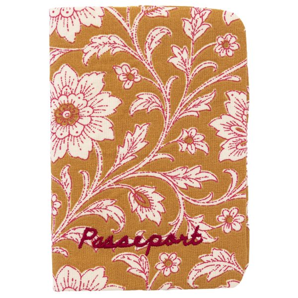Protège-passeport fleurs indiennes
